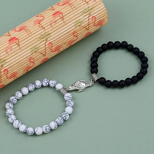 Magnetic Hand Love Bracelet Combo For Couple (Combo Of 2 Bracelets)