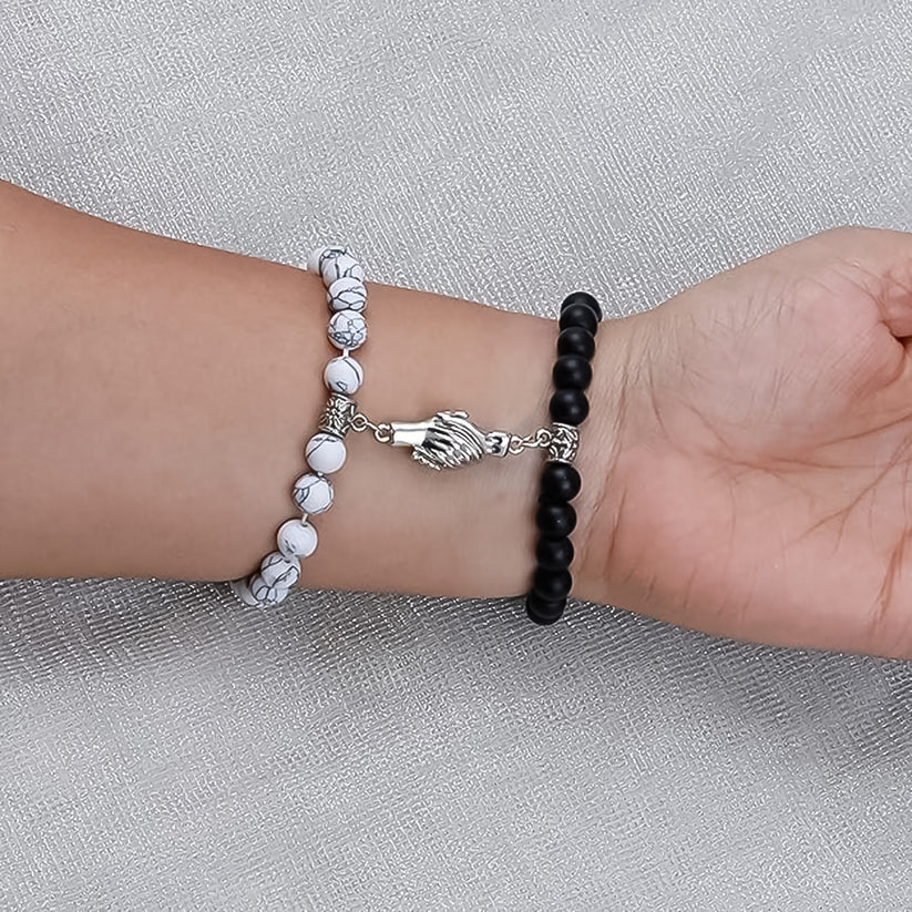 Magnetic Hand Love Bracelet Combo For Couple (Combo Of 2 Bracelets)