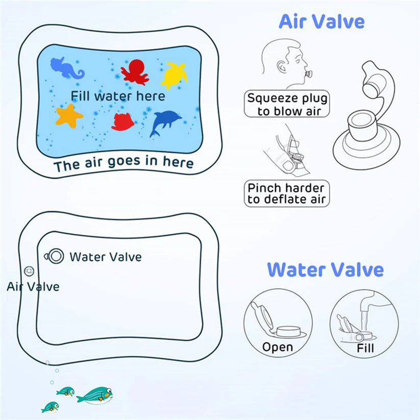 Mat, Baby Water Mat Inflatable Baby Play Mat Activity Center for Infant Baby Toys