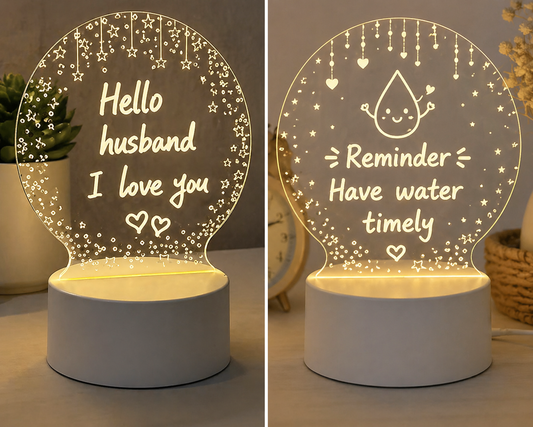 Personalized Acrylic LED Message Lamp – Write, Wipe & Reuse Night Light