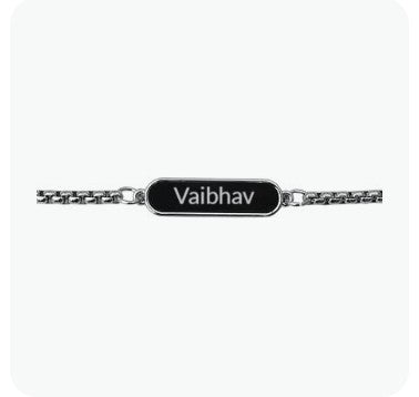 Personalized Rakhi Bracelet for Men – Custom Name Engraved Stainless Steel Bracelet | Raksha Bandhan Gift for Brother
